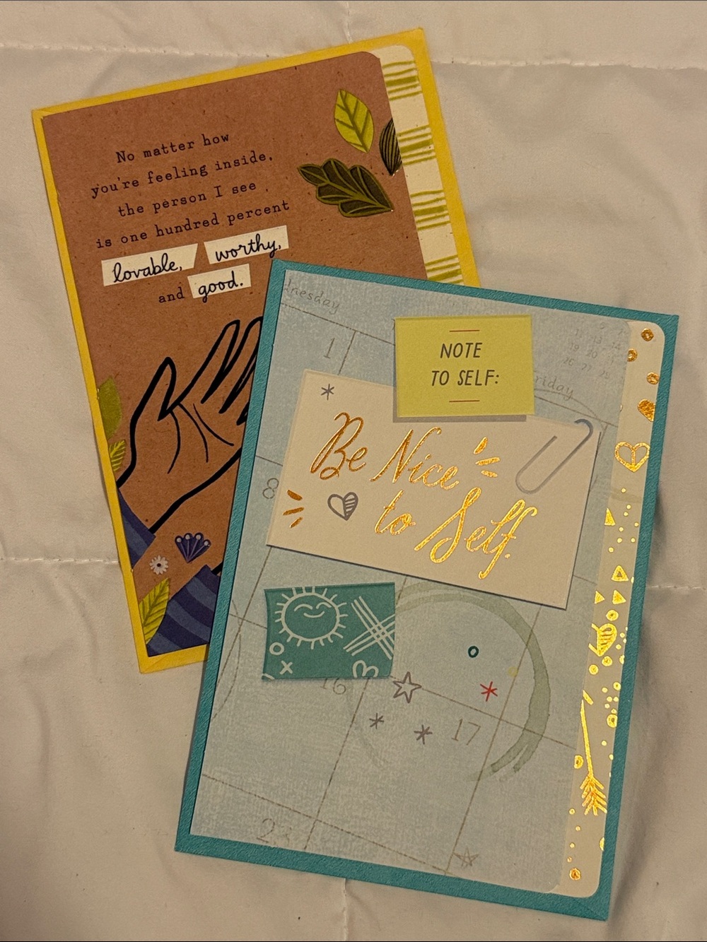 🌻 Bundle of 2 Hallmark Self Love Cards NWT